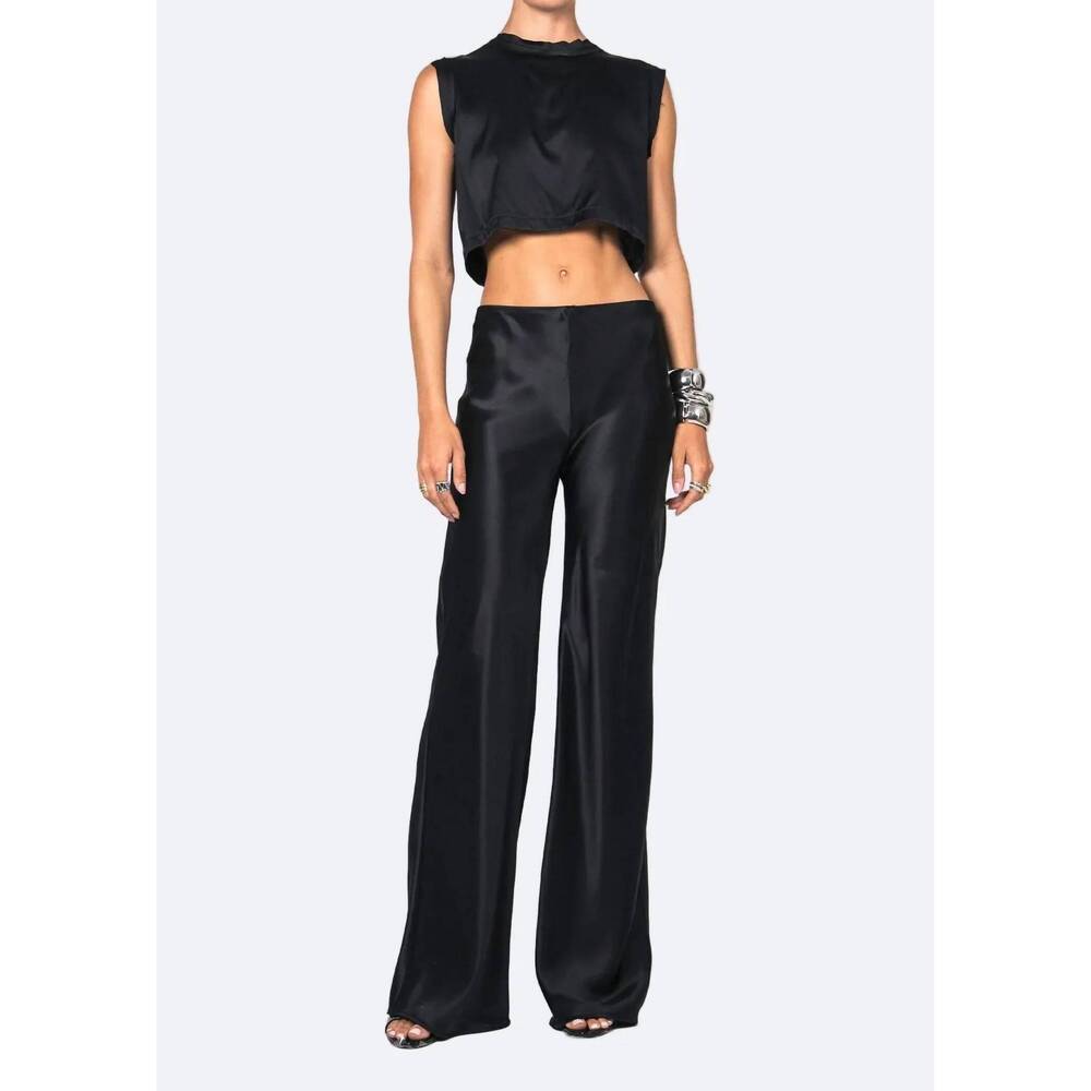 NEW NONCHALANT LABEL norma elastic-waist silky trouser pant in black
